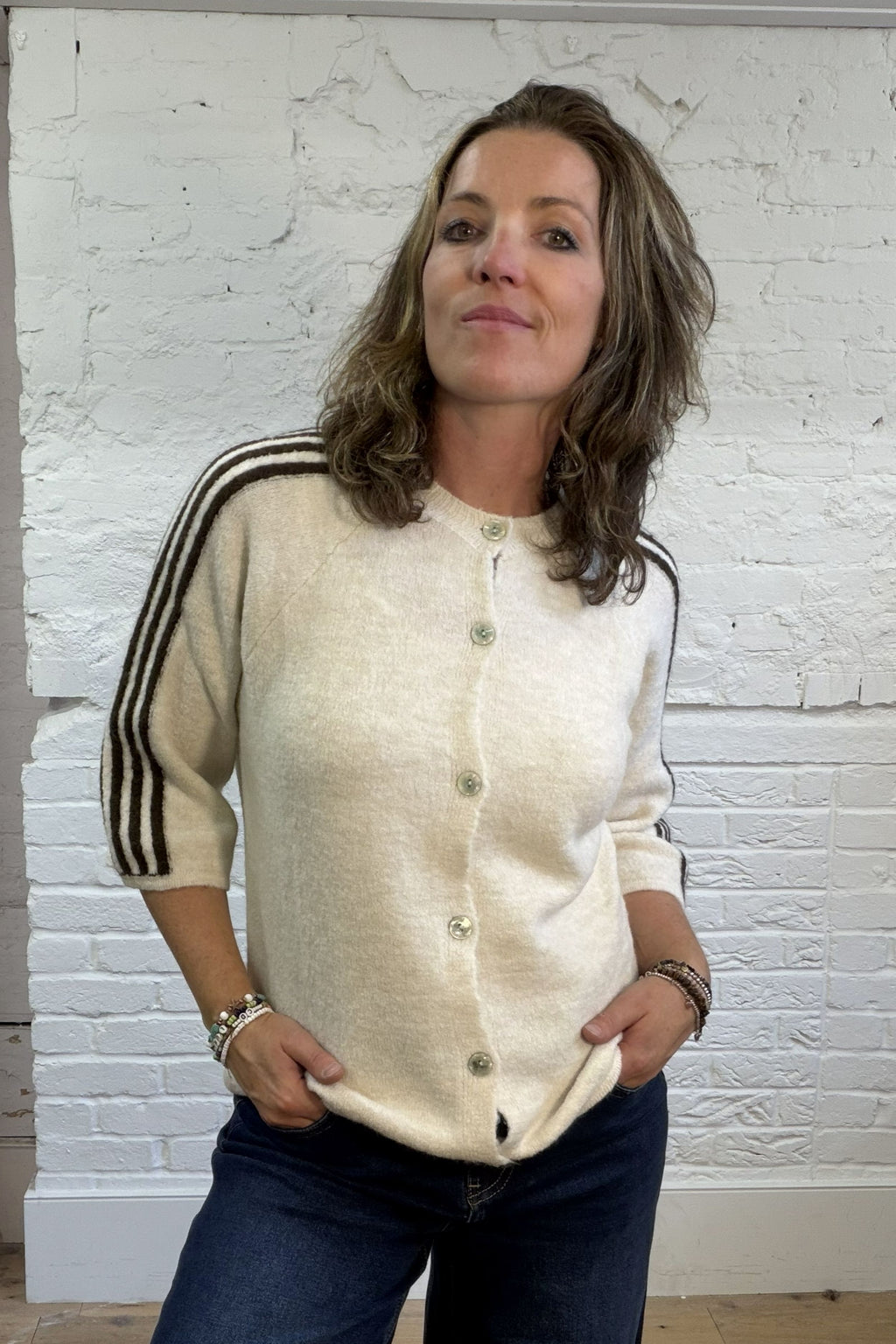 Naomi Stripe Sleeve Cardigan