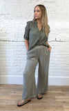 Cotton & Linen Mix Wide Leg Trousers
