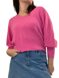 Balloon Sleeve V Neck Jumper