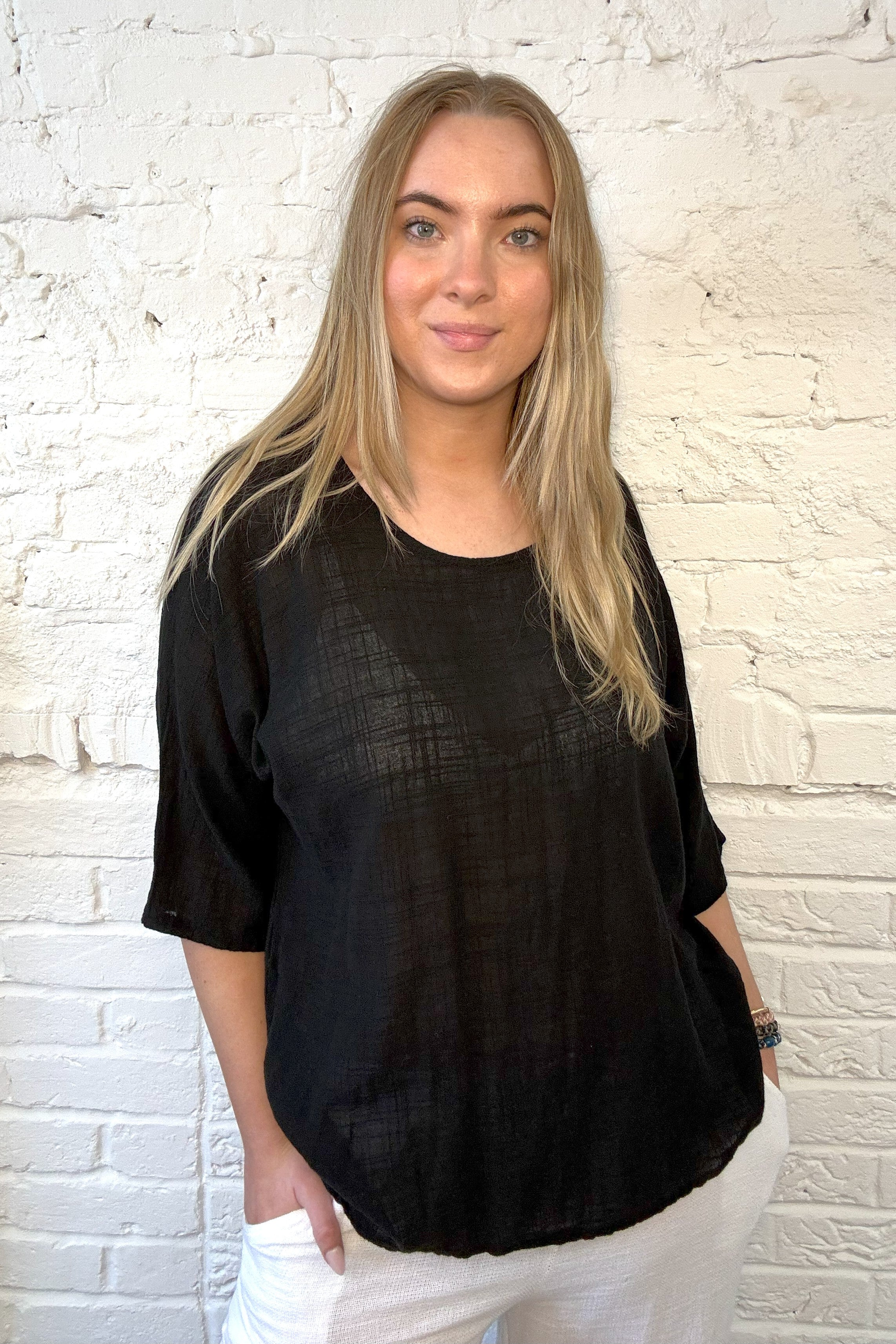 100% Cotton Plain Short Sleeve Top (Larger Fit)
