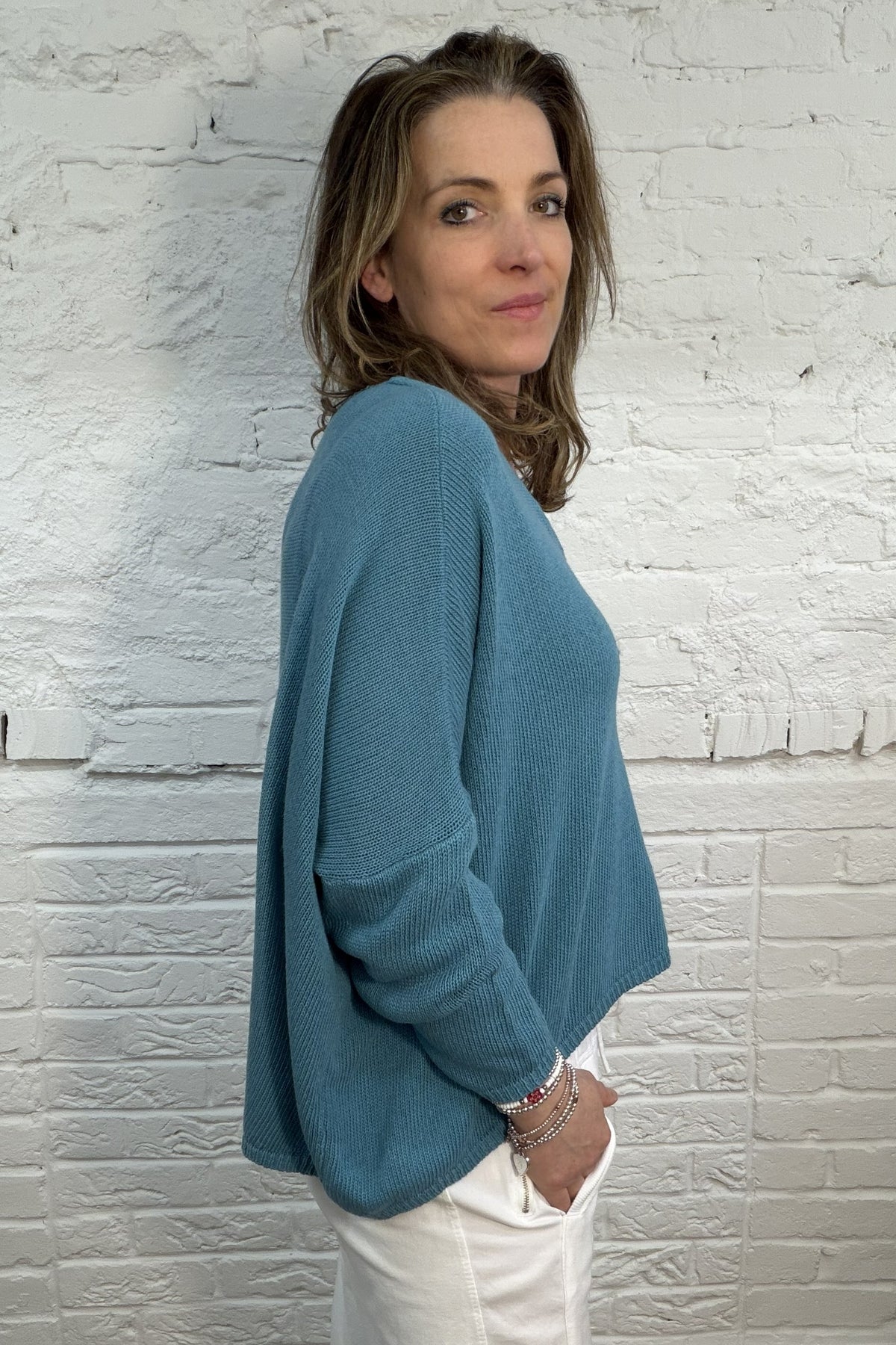 The Gracie Hi Lo V-Neck Jumper
