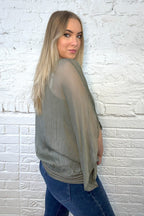 Silk Double Layer Batwing Top