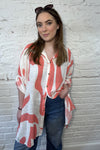 Long Abstract Print Cotton Shirt