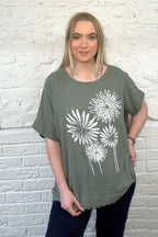 Flower Cotton Short Sleeve Top
