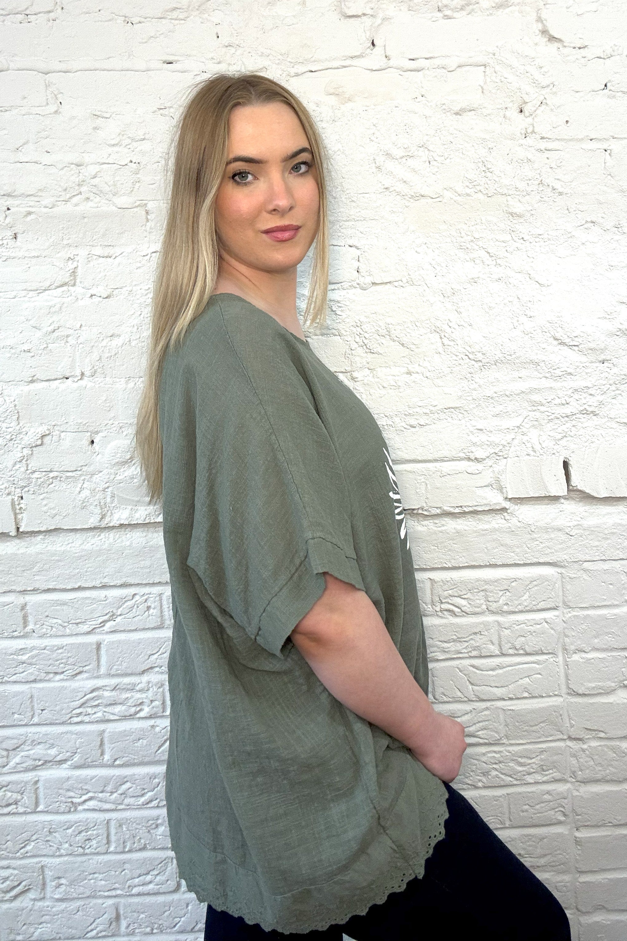 Flower Cotton Short Sleeve Top