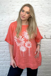 Flower Cotton Short Sleeve Top