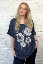 Flower Cotton Short Sleeve Top