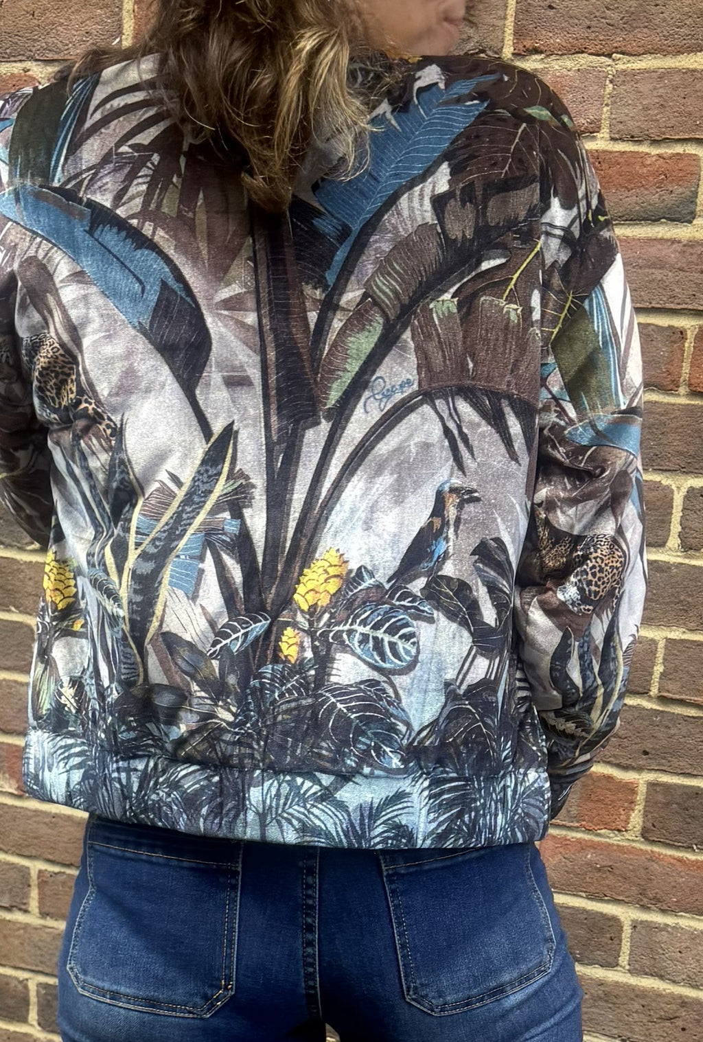 Escape by OQ Almasa Velvet Bomber Jacket