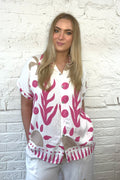 Abstract Botanical Print Shirt