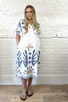 Abstract Botanical Print Dress