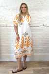 Abstract Botanical Print Dress