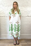 Abstract Botanical Print Dress
