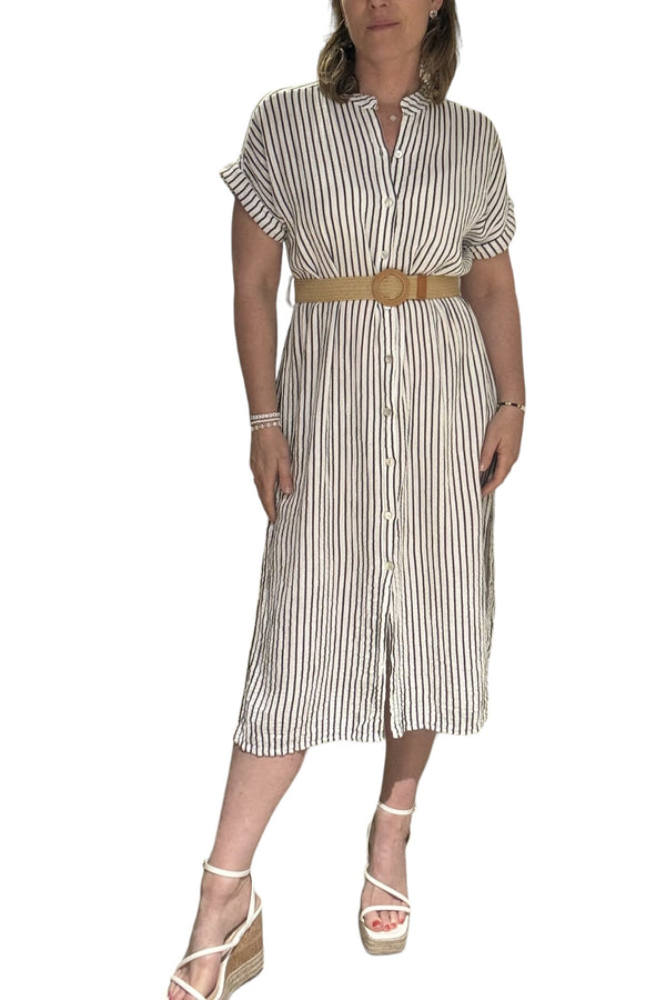 Striped Cotton Gauze Dress