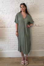 Aziza Crinkle Kaftan Dress