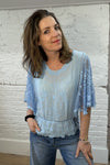 Embroidered Angel Sleeve Top