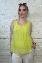 Silk Vest Top with Silver Heart Charm