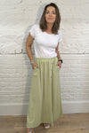 Corinna Cotton & Linen Button-Front Skirt