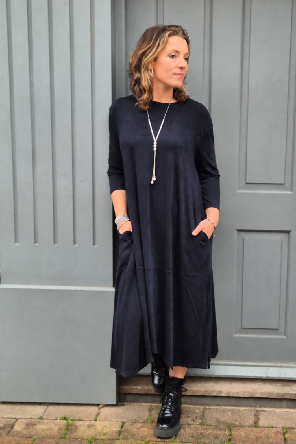 Maddalena Overlay Panel Knit Dress
