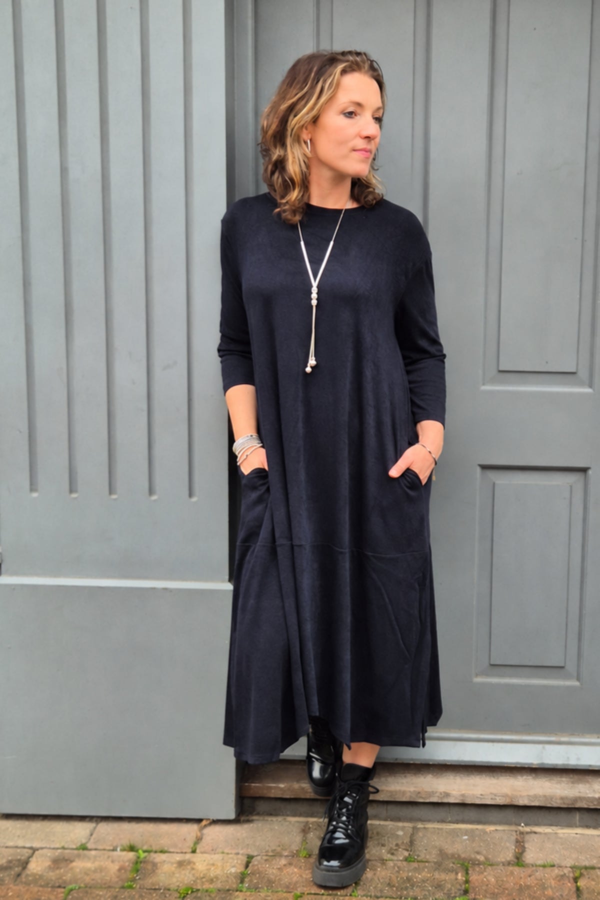 Maddalena Overlay Panel Knit Dress