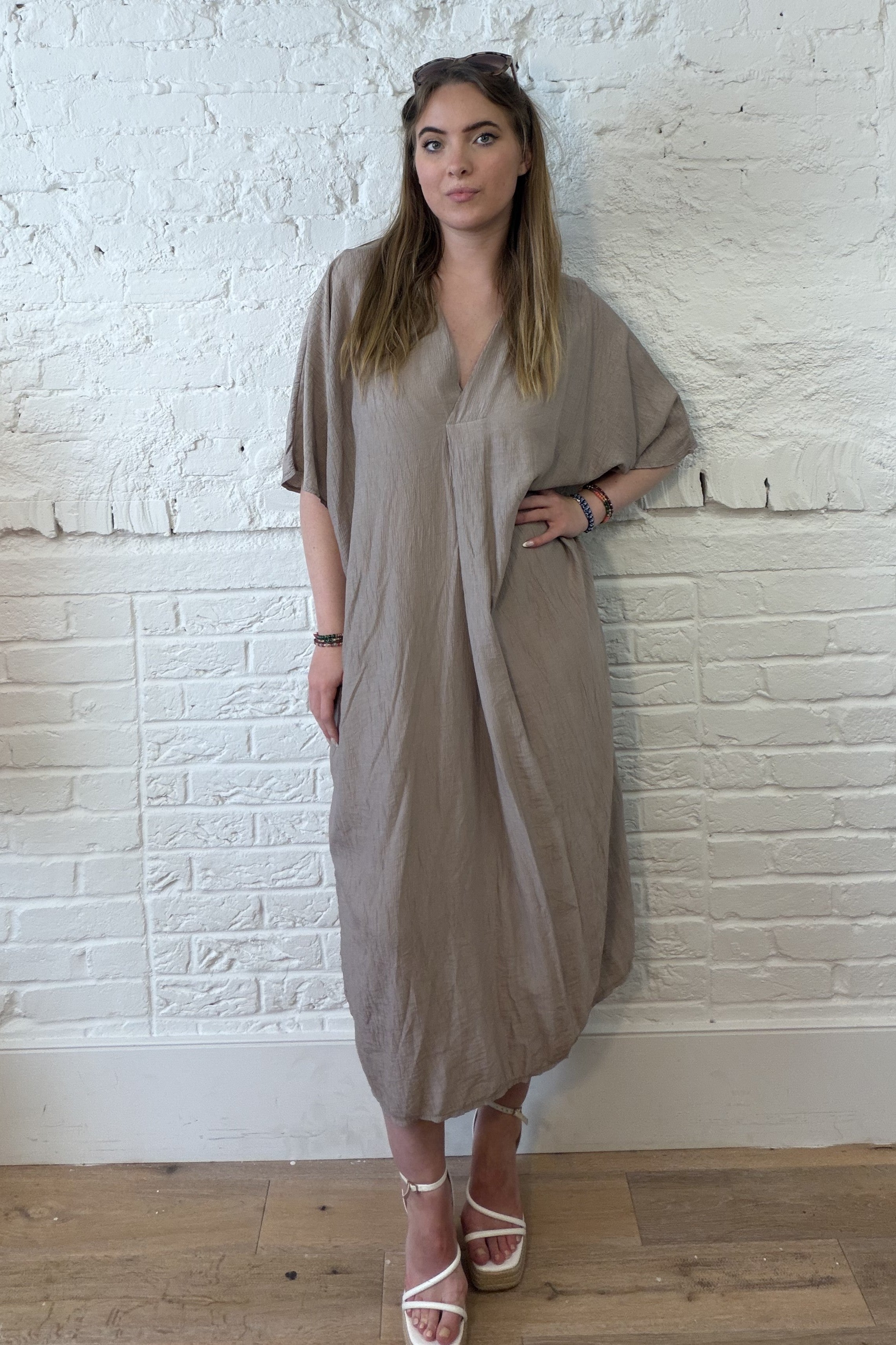 Aziza Crinkle Kaftan Dress
