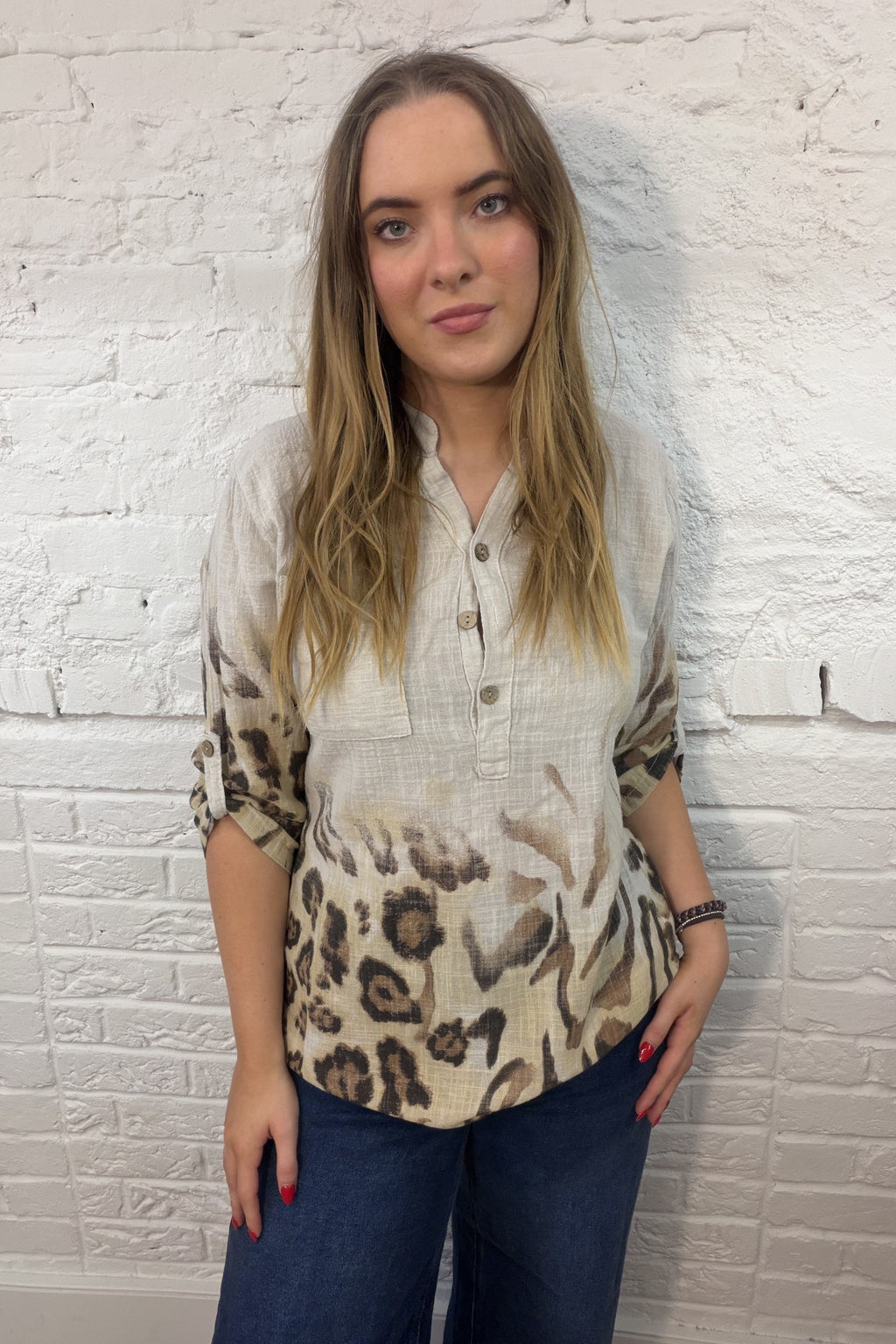 Nala Roll-Sleeve Top