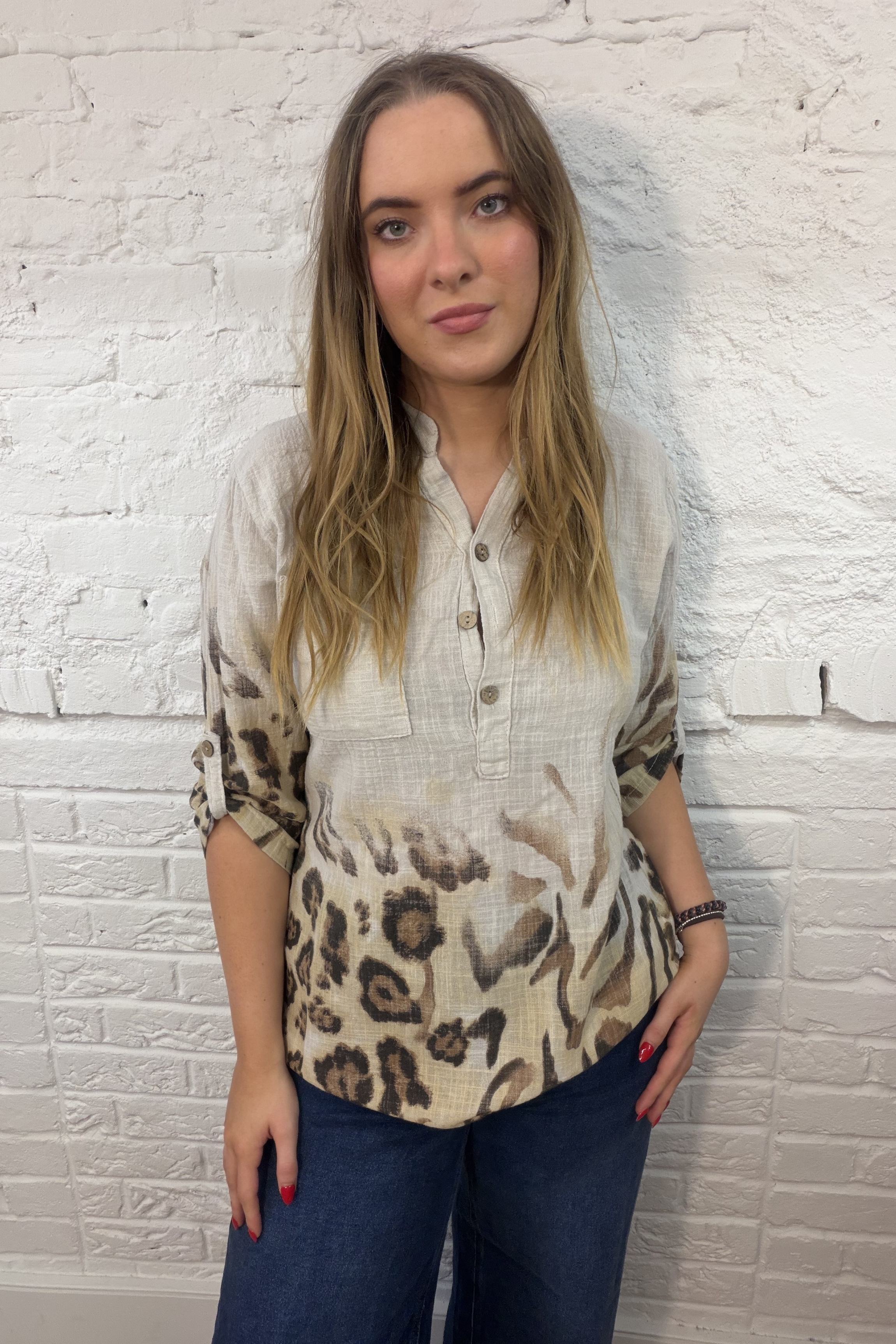 Nala Roll-Sleeve Top
