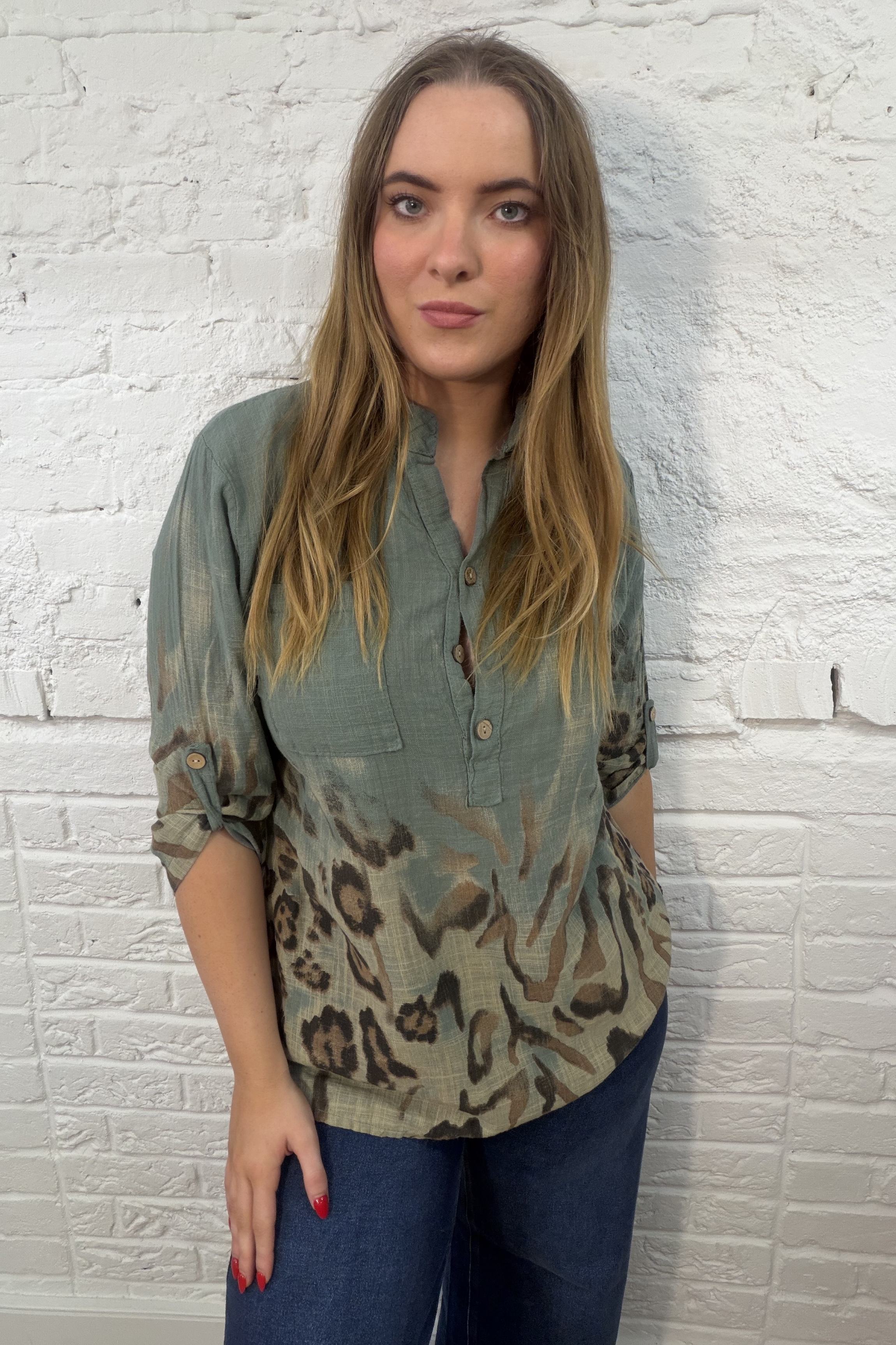 Nala Roll-Sleeve Top