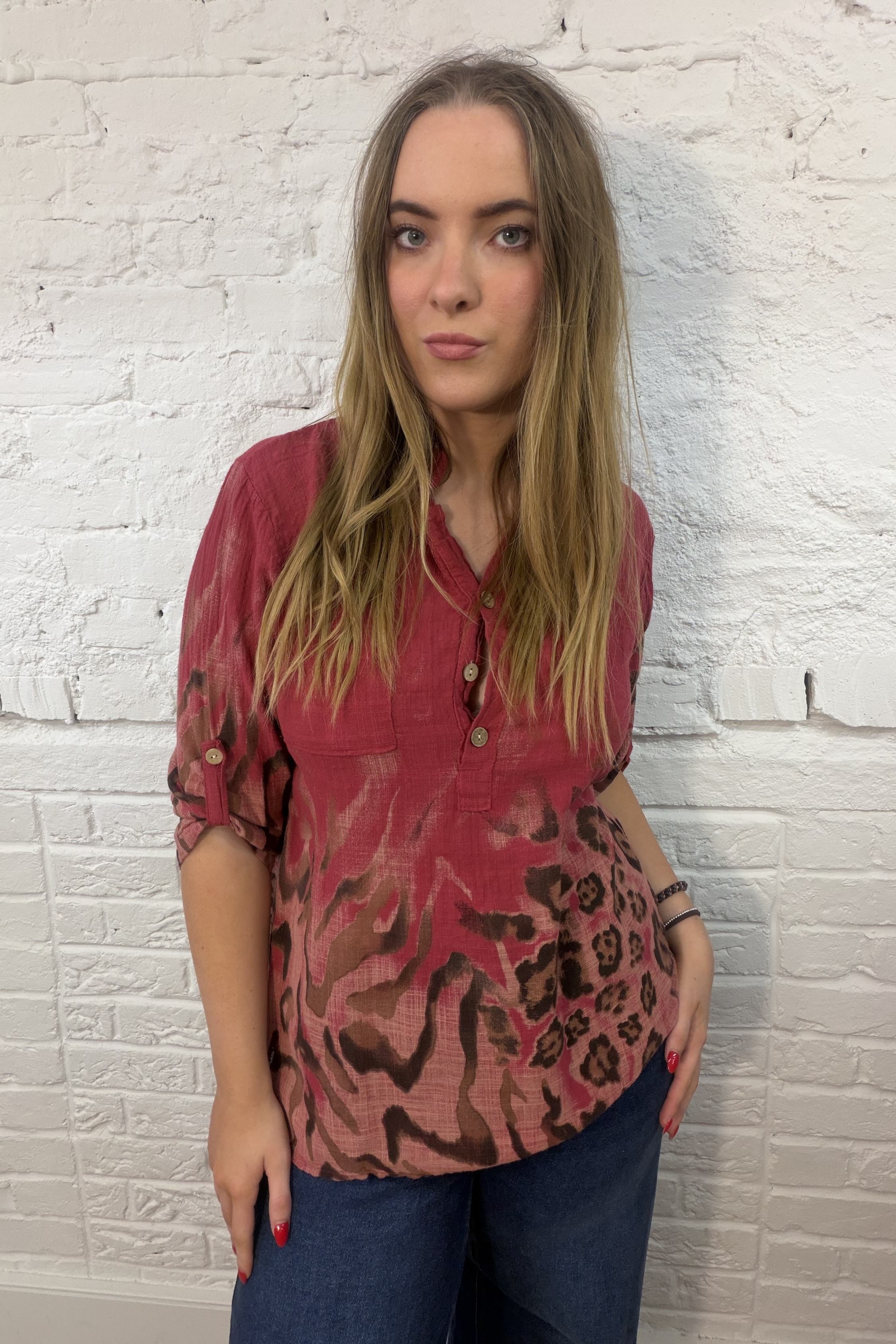 Nala Roll-Sleeve Top