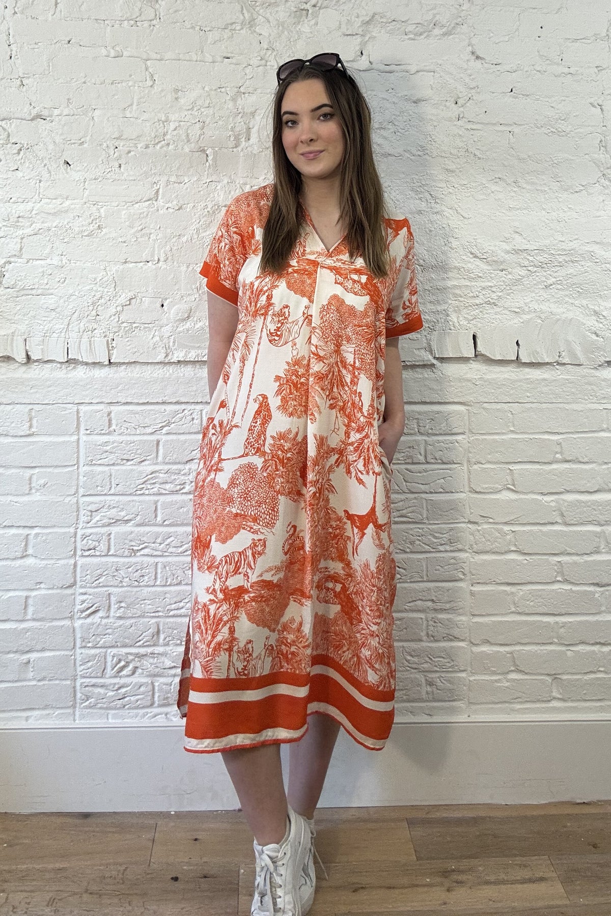 Vestido con estampado safari