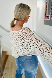 Bell Sleeve Crochet Top