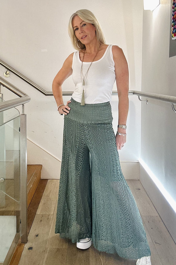 Crochet Wide Leg Trousers