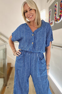 Cotton Stripe Jumpsuit