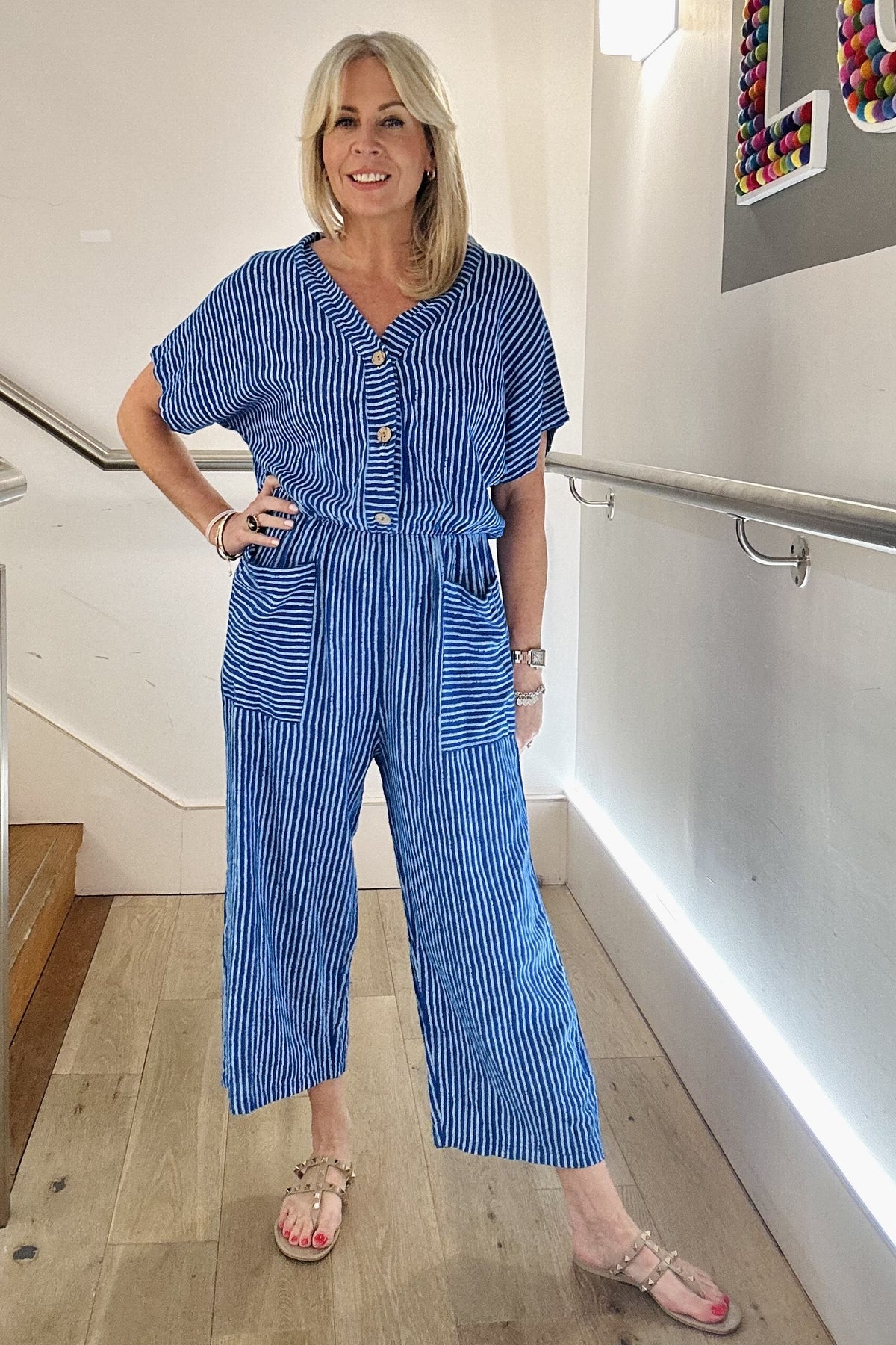 Cotton Stripe Jumpsuit