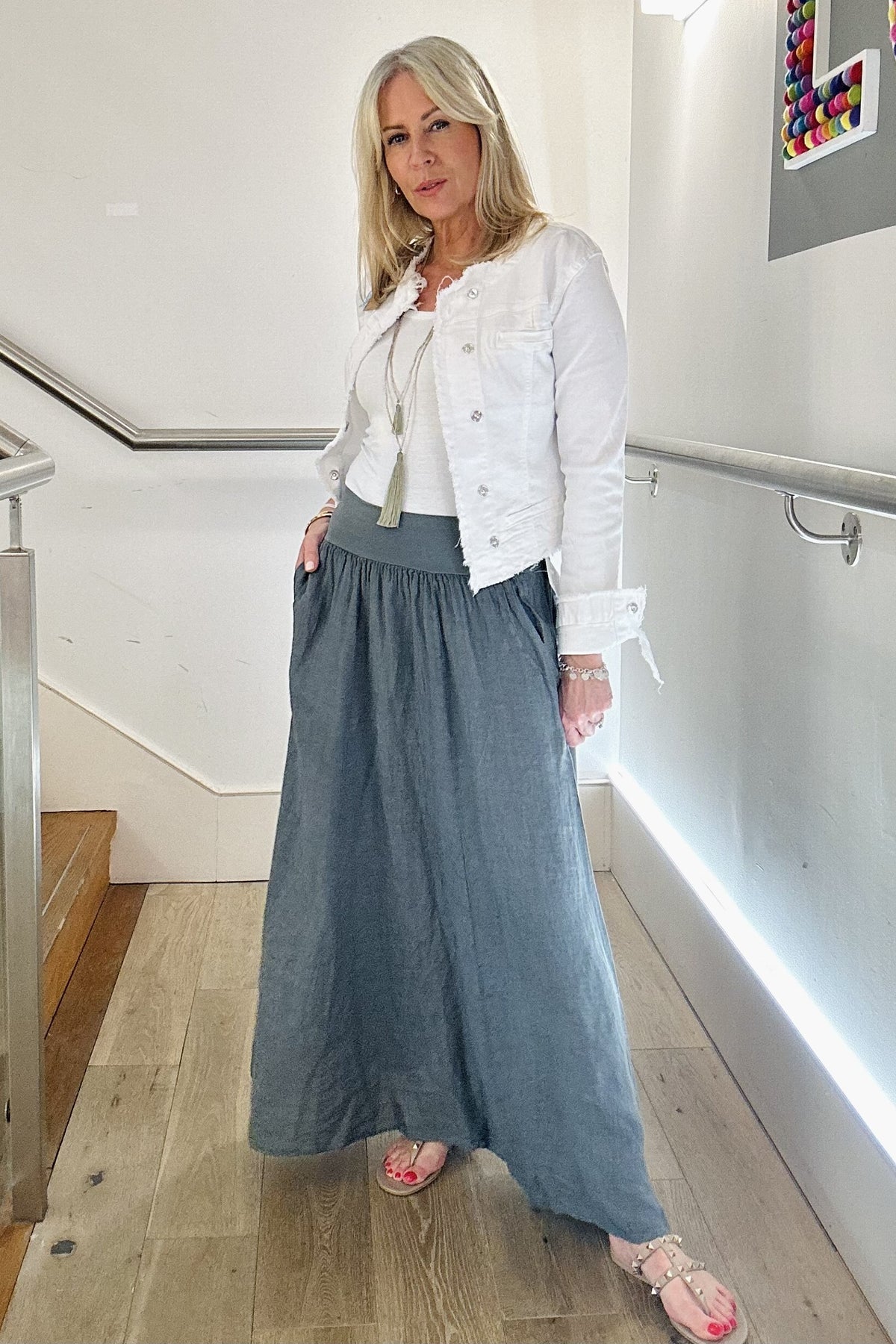 Suzy D Linen Maxi Skirt