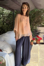 Silk Waistband Trousers Plus