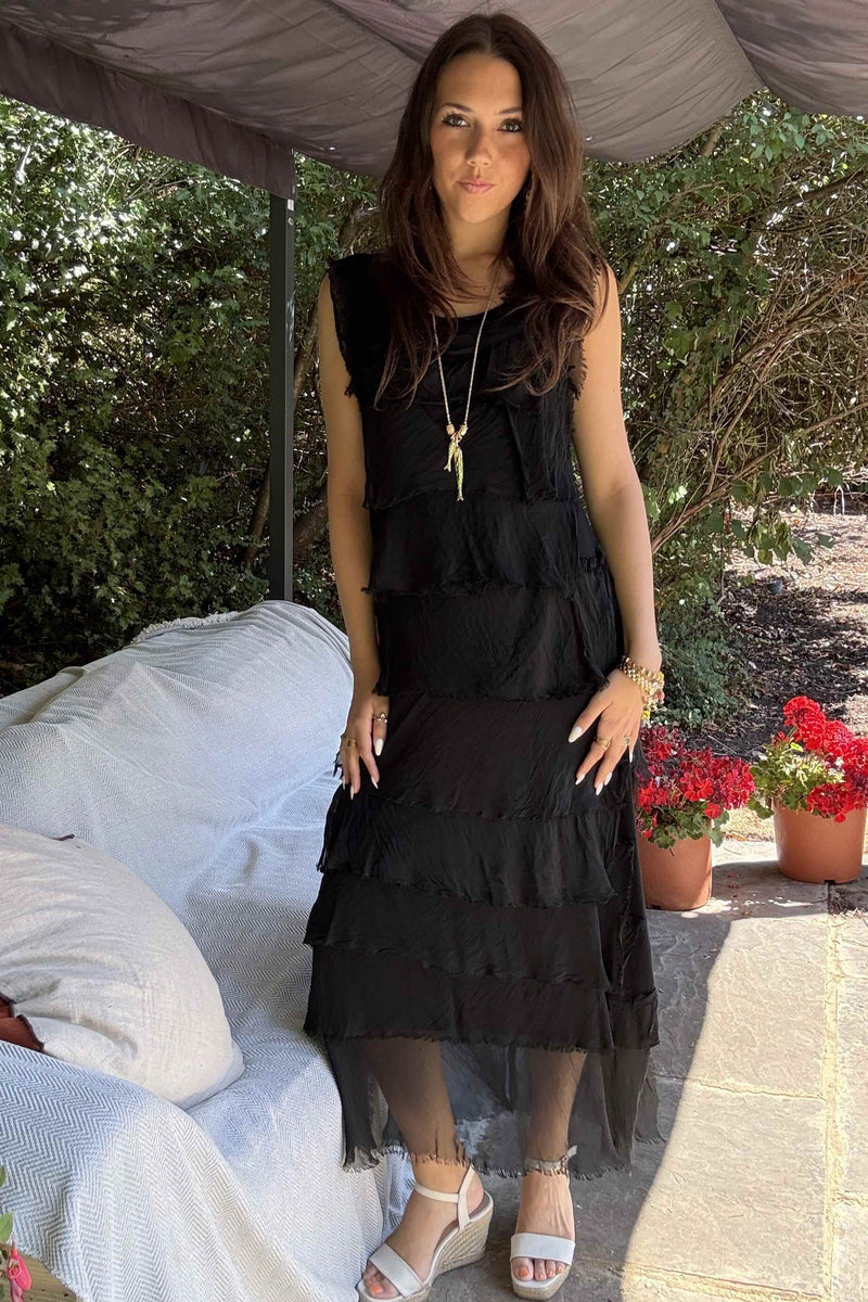 The Rina Ruffle Maxi Dress