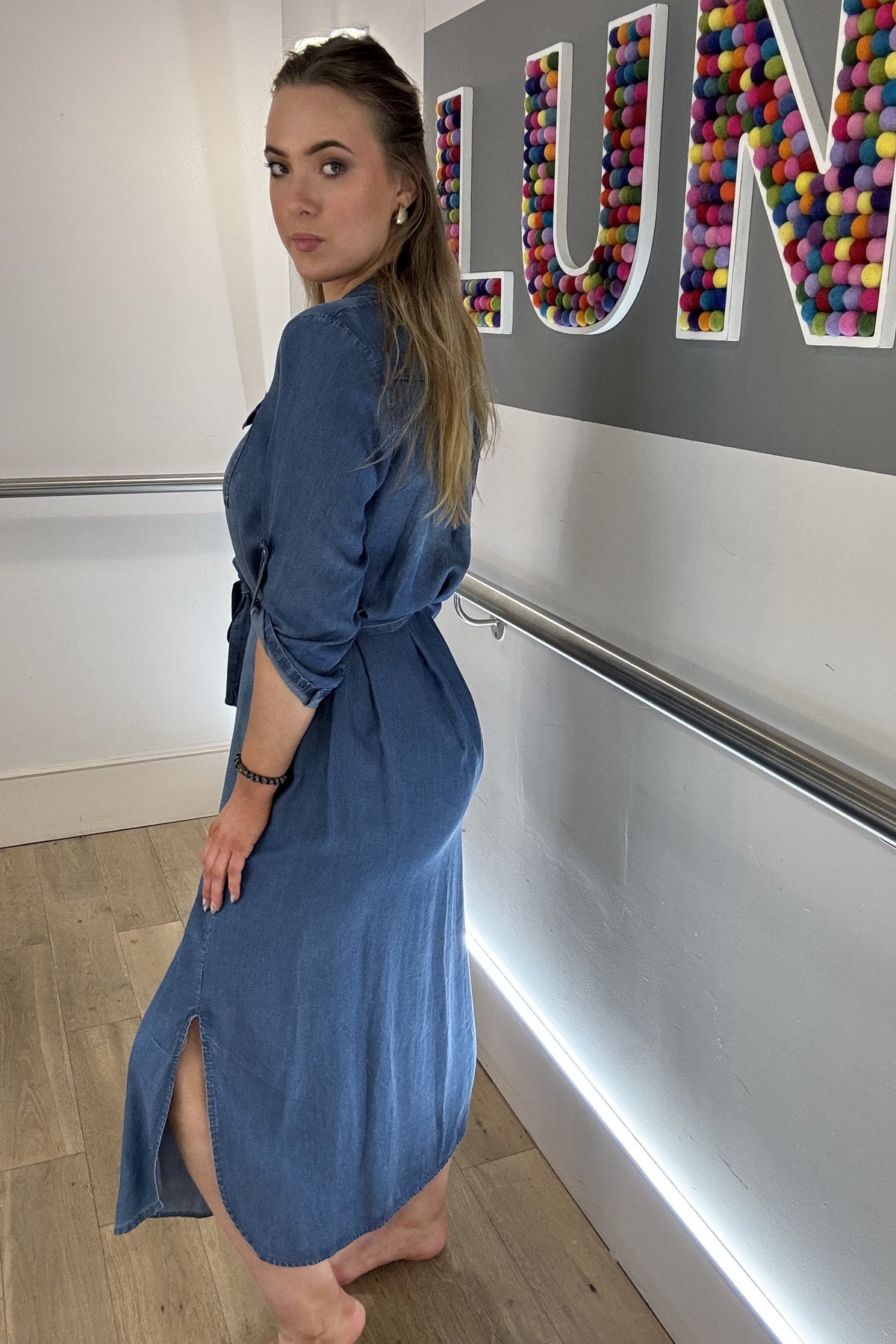 Denim Tencel Shirt Dress