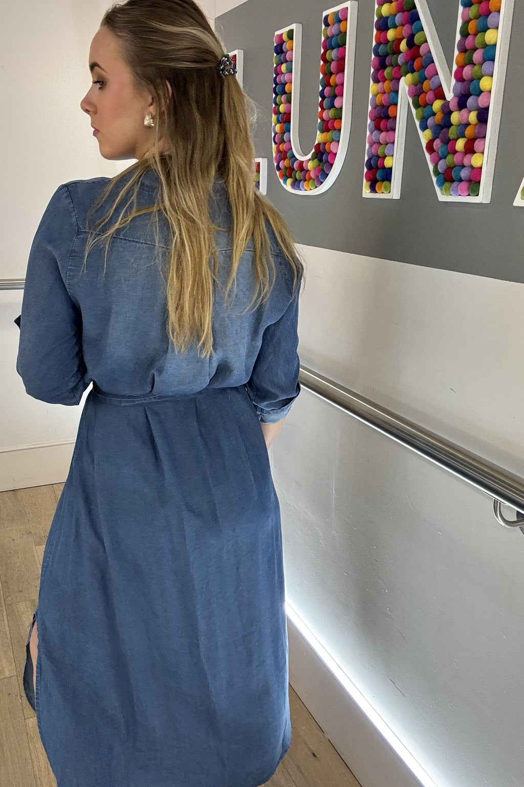 Denim Tencel Shirt Dress