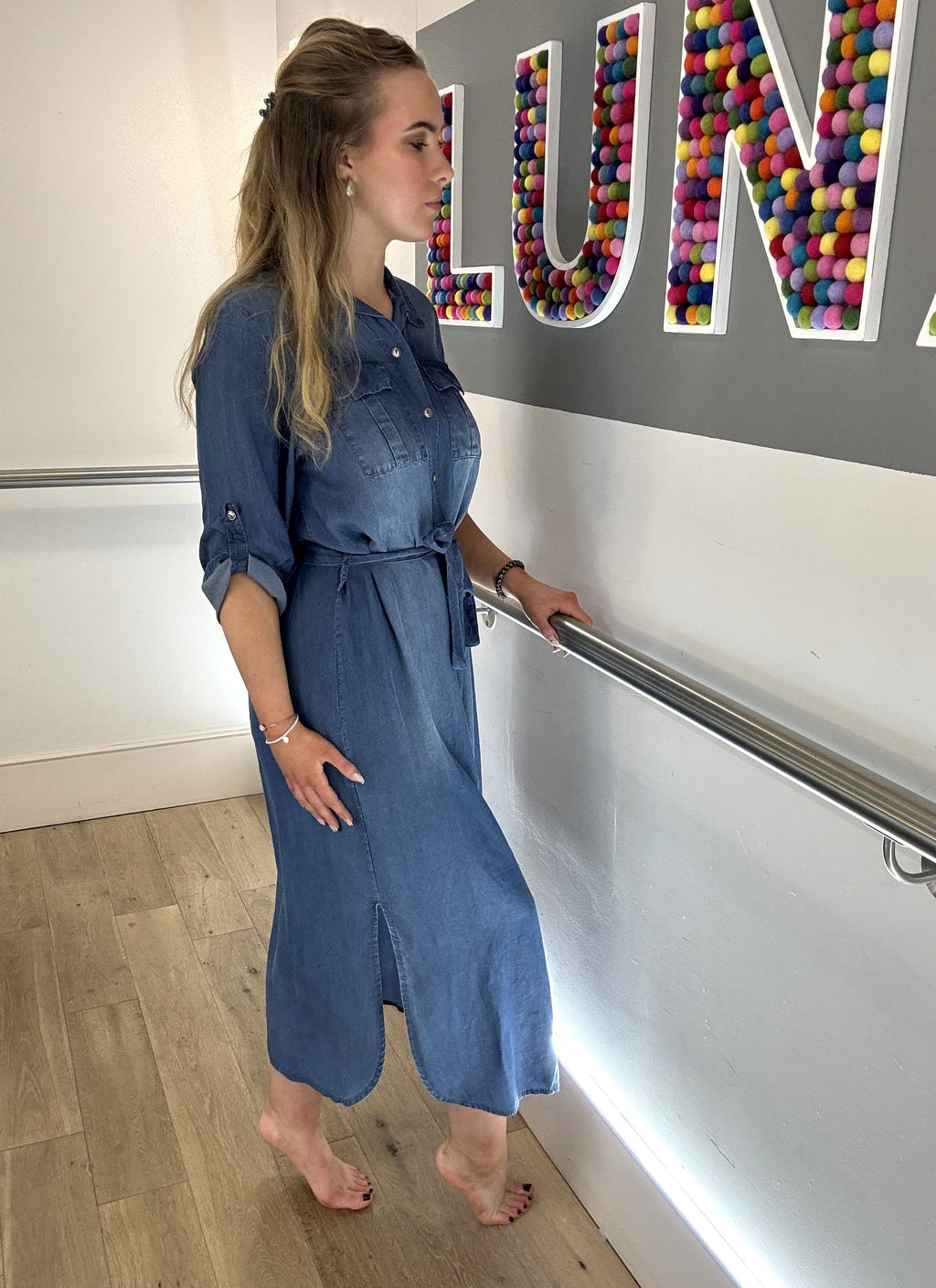 Denim Tencel Shirt Dress