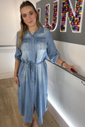 Denim Tencel Shirt Dress