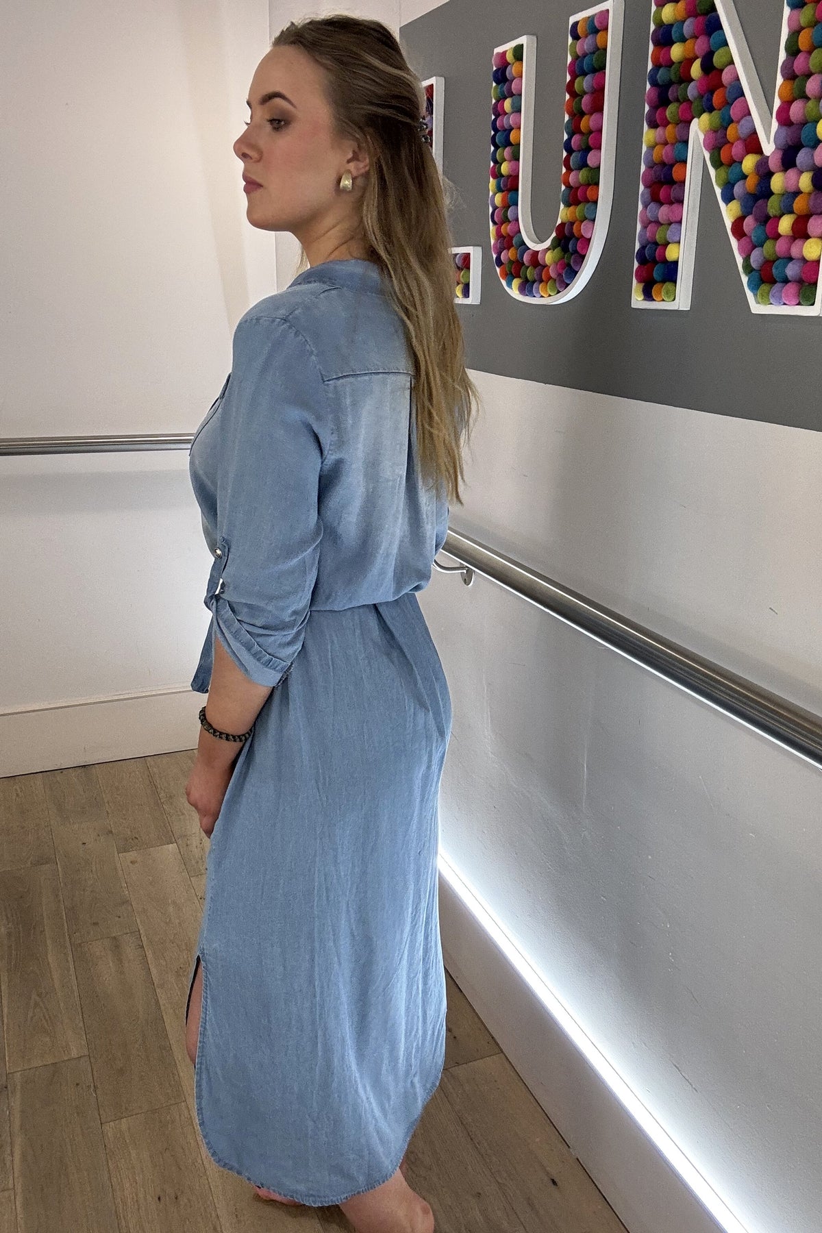 Denim Tencel Shirt Dress