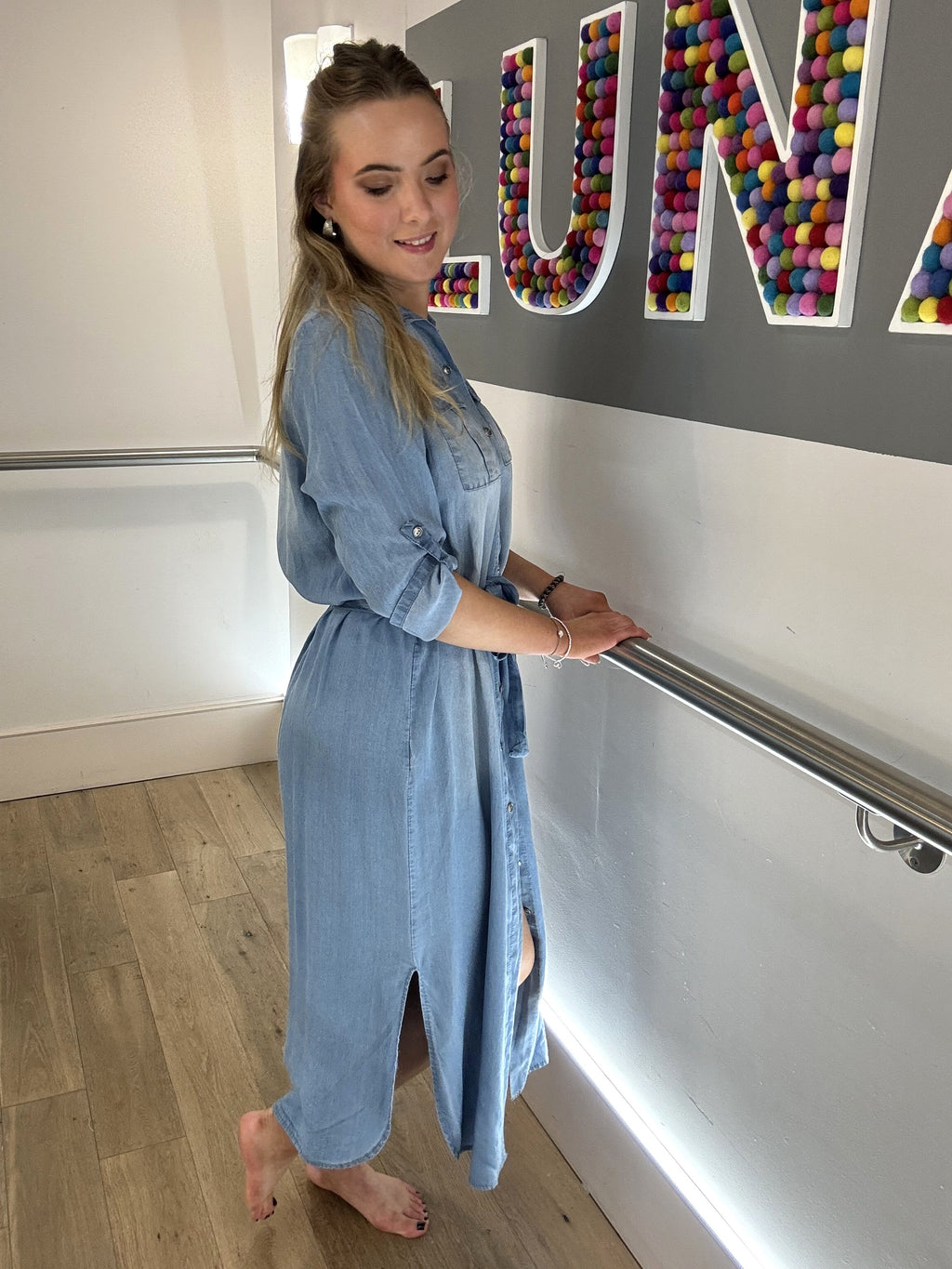 Denim Tencel Shirt Dress