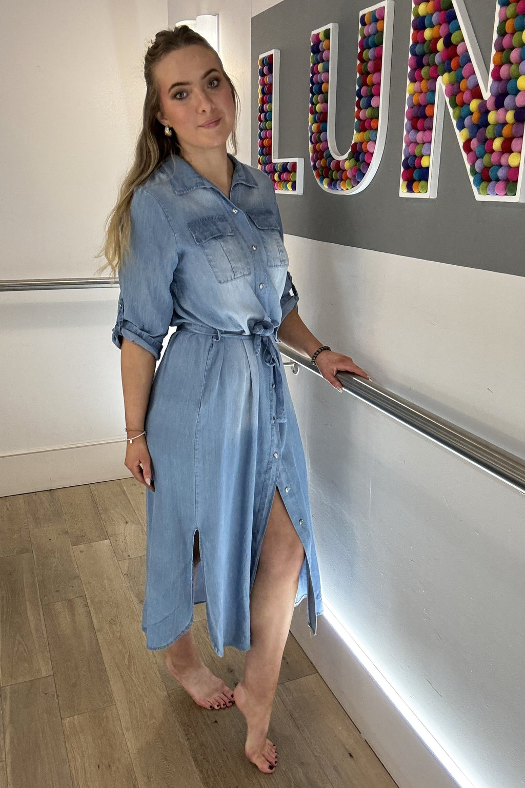 Denim Tencel Shirt Dress