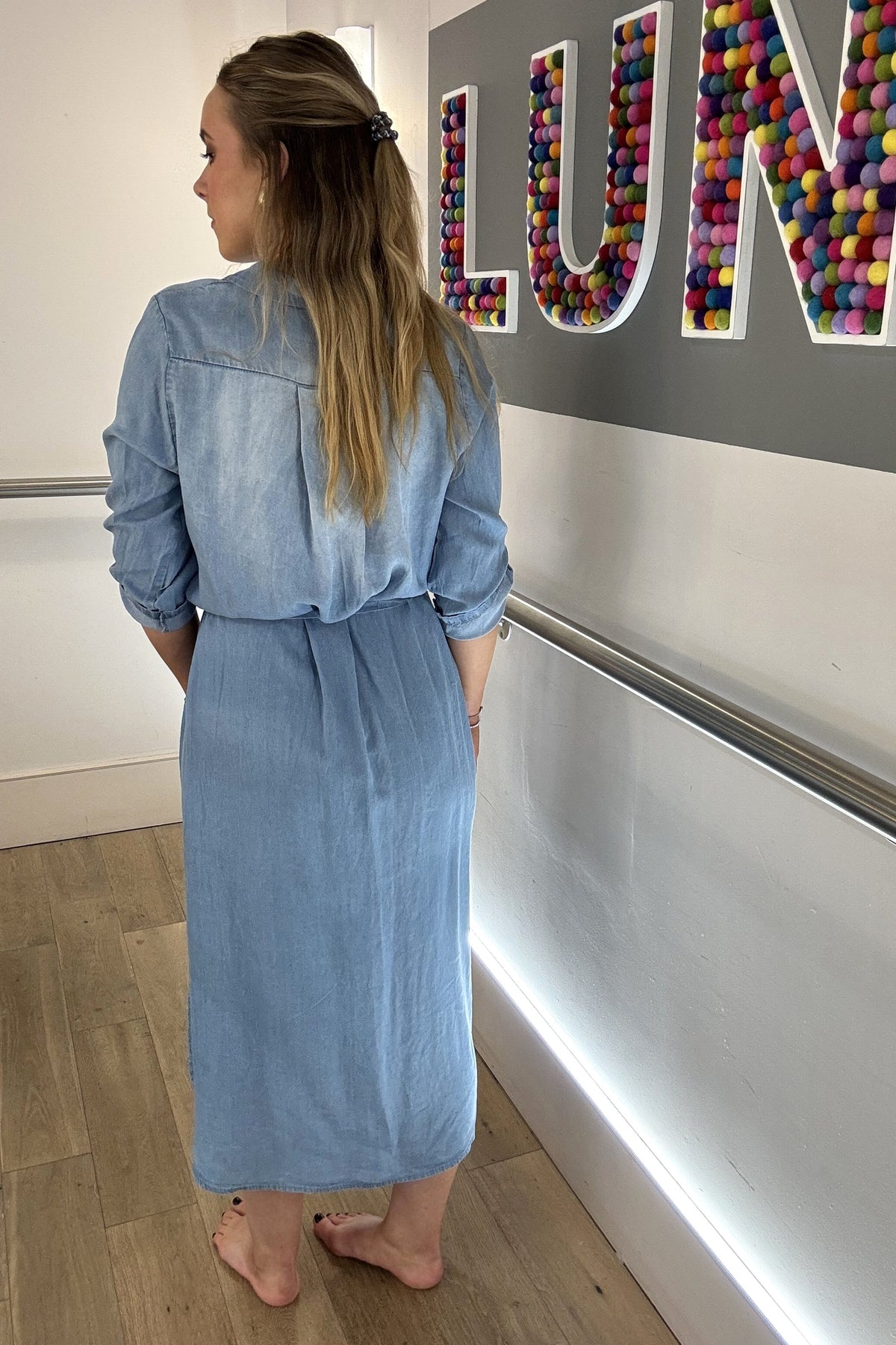 Denim Tencel Shirt Dress