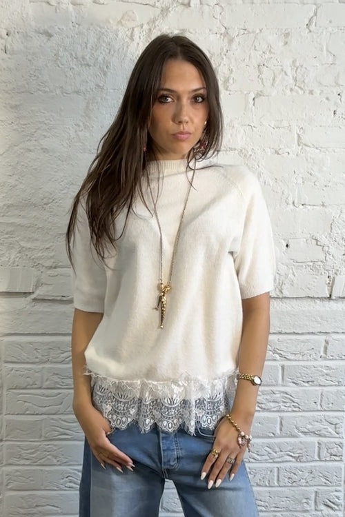 Josie Lace Trim Knit Jumper