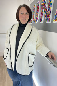 Blanket Stitch Boucle Style Jacket