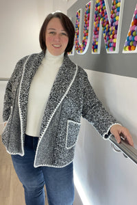 Blanket Stitch Boucle Style Jacket