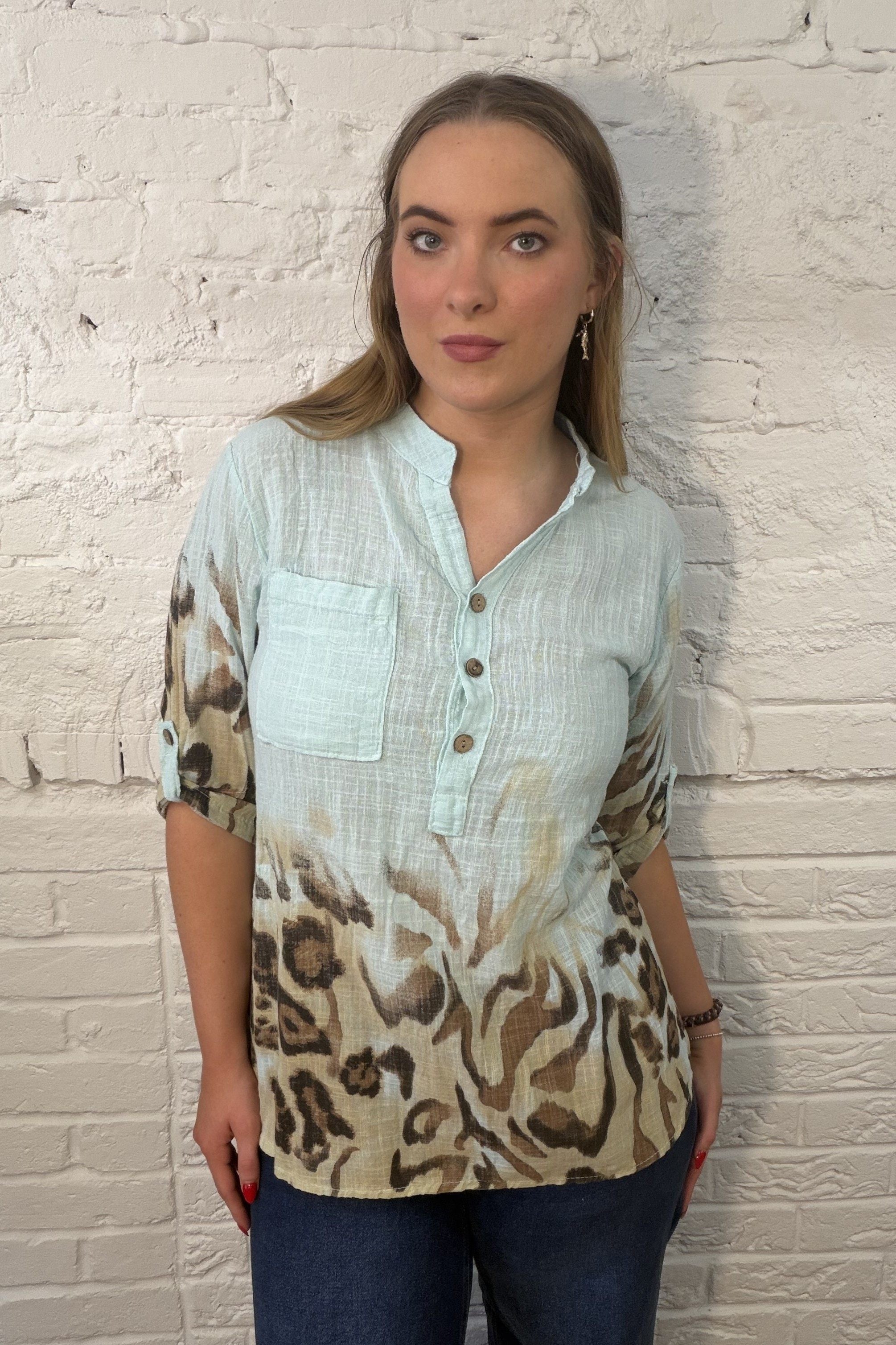 Nala Roll-Sleeve Top