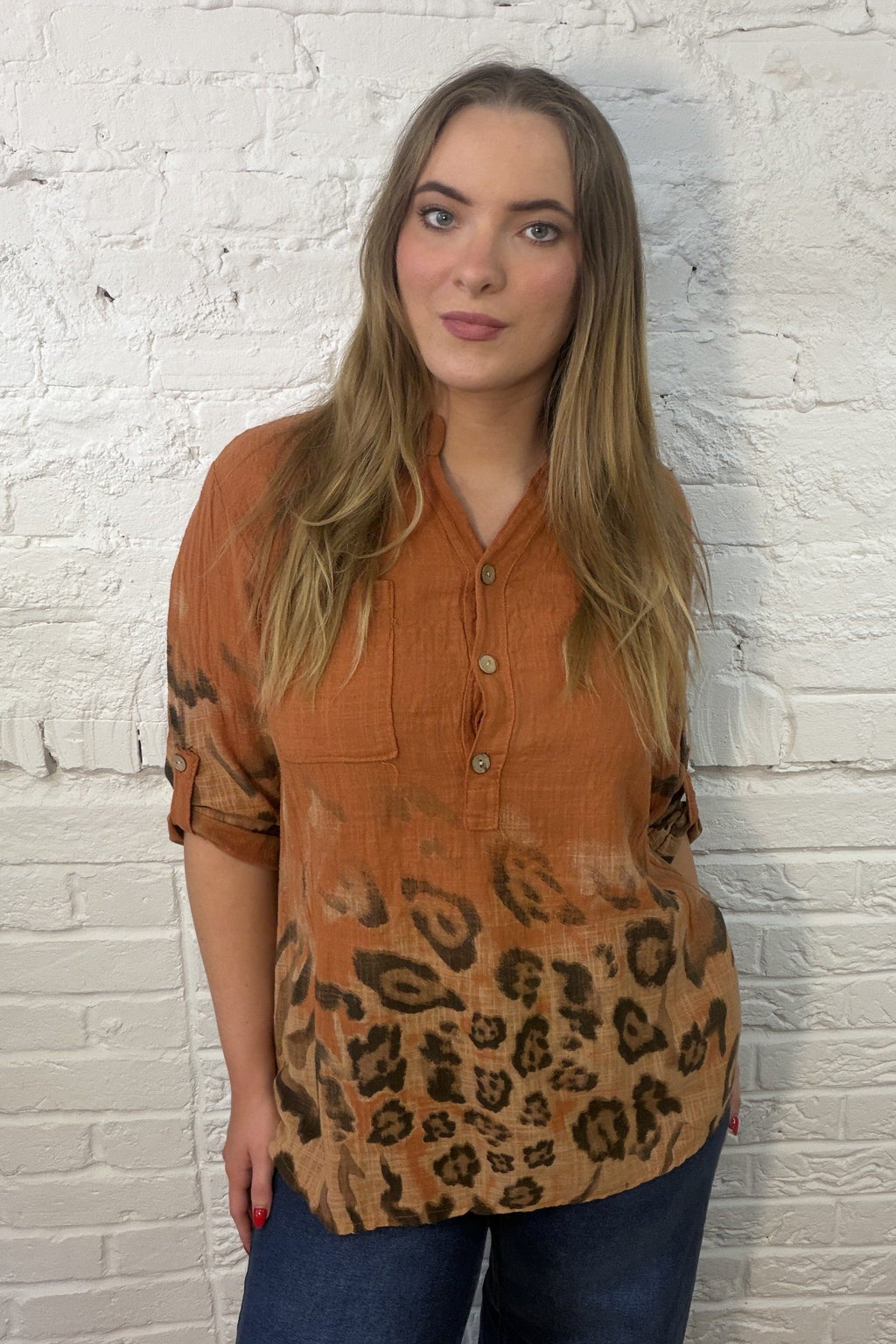 Nala Roll-Sleeve Top