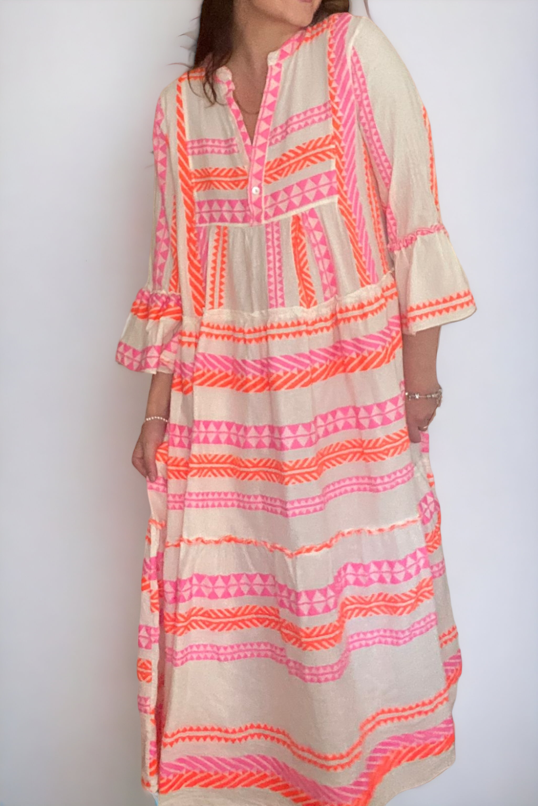 Aztec Long Jacquard Dress